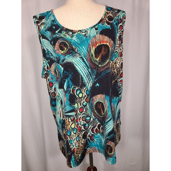 Drapers Studio Long Sleeves Womens Shirt Top 2 Piece Set Peacock Size L A100 - Picture 2 of 14